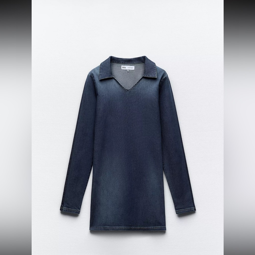 Zara Denim Polo Dress